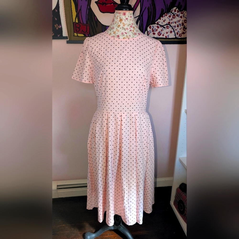 NWT Coeur De Vague Pink Polka Dot Dress